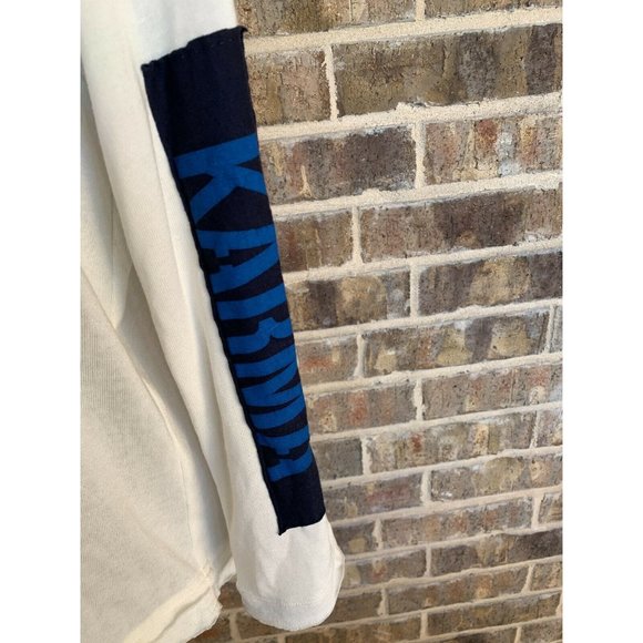 ST BARTH KARMA YOGA ZEN sweatshirt white blue word print size small hoodie - Picture 4 of 6
